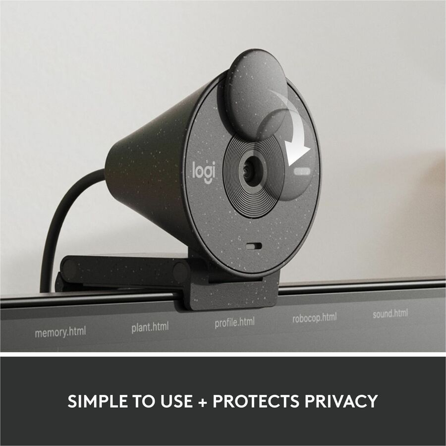 Logitech Brio 305 Full HD 1080p Webcam with Privacy Shutter and Auto Light Correction