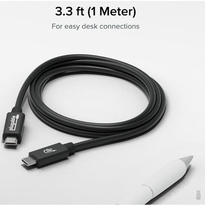 Plugable USB4 Cable with 240W Charging — 3.3 Feet (1M), USB-IF Certified for Fast Data & Power