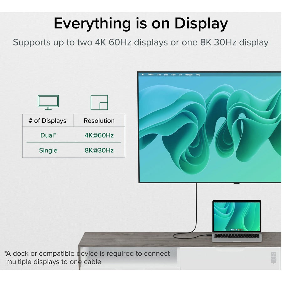 Plugable USB4 Cable with 240W Charging — 3.3 Feet (1M), USB-IF Certified for Fast Data & Power