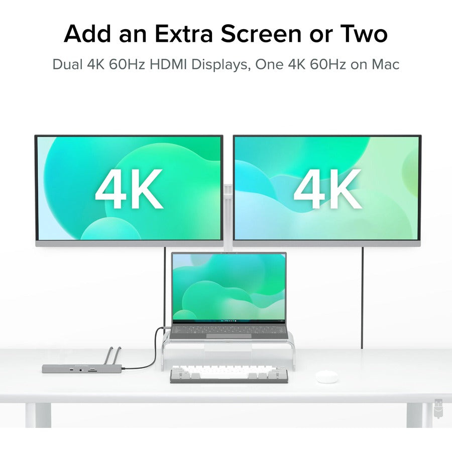 Plugable 11-in-1 USB-C Hub with 100W Pass-Through Charging and Dual 4K HDMI - Laptop Docking Station