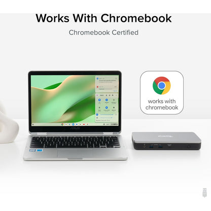 Plugable Dual 4K USB-C Chromebook Docking Station with 60W Charging – Google Certified and Compatible with ChromeOS, Windows, and Mac