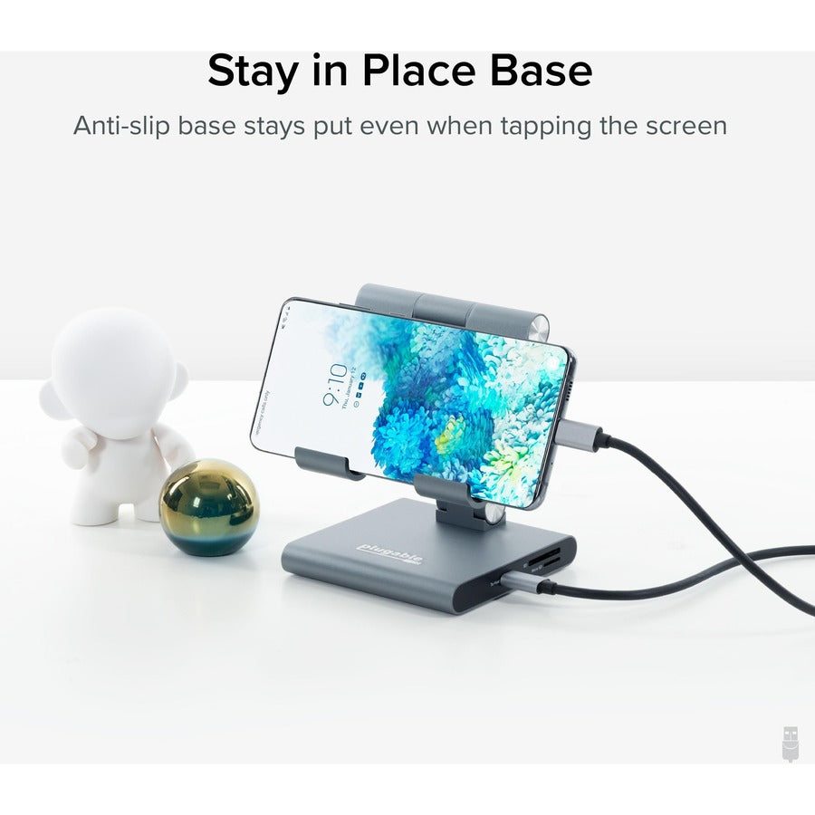 Plugable UDS-7IN1 8-in-1 USB-C Docking Station with Stand for iPad, Tablets, and Laptops