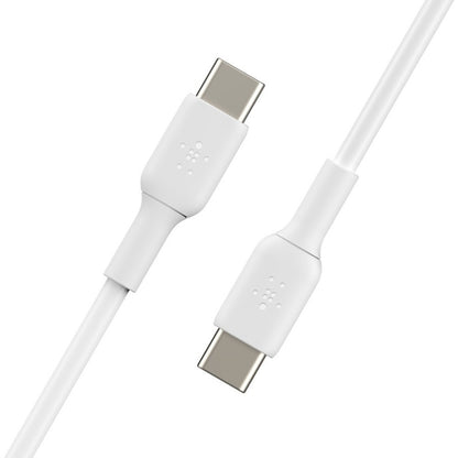 Belkin USB-C to USB-C Cable (2m / 6.6ft, White) — Fast Charging & Data Transfer for Samsung, Apple, and More
