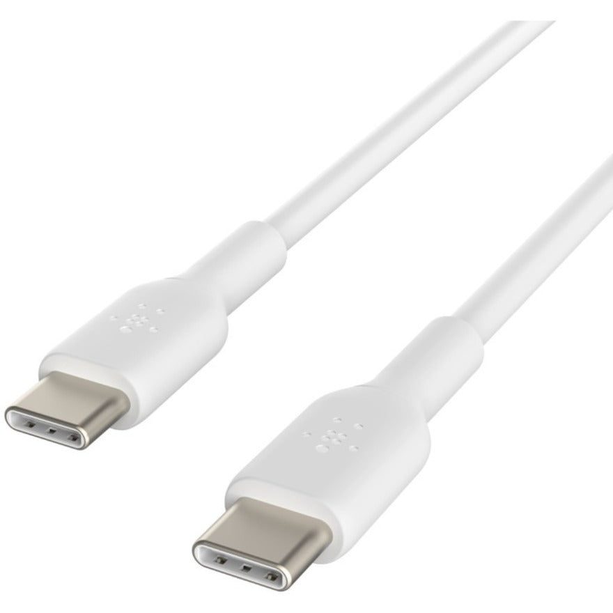Belkin USB-C to USB-C Cable (2m / 6.6ft, White) — Fast Charging & Data Transfer for Samsung, Apple, and More