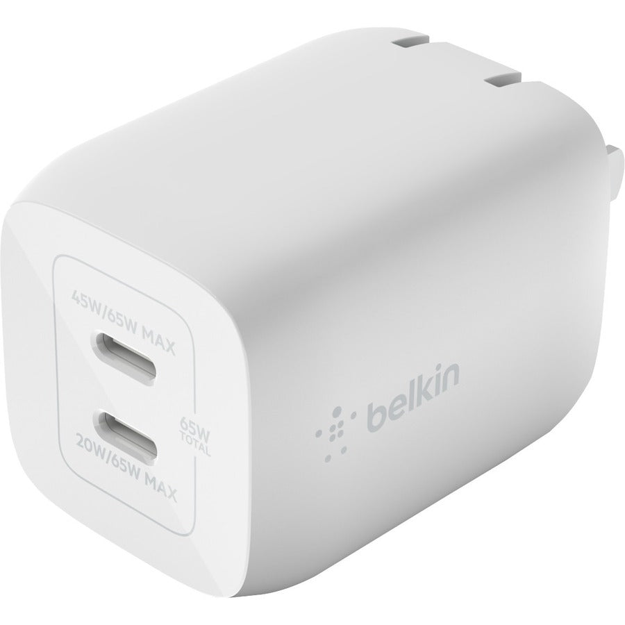 Belkin BoostCharge Pro 65W Dual USB-C GaN Wall Charger with PPS and USB-C to USB-C Cable