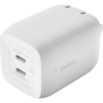 Belkin BoostCharge Pro 65W Dual USB-C GaN Wall Charger with PPS and USB-C to USB-C Cable