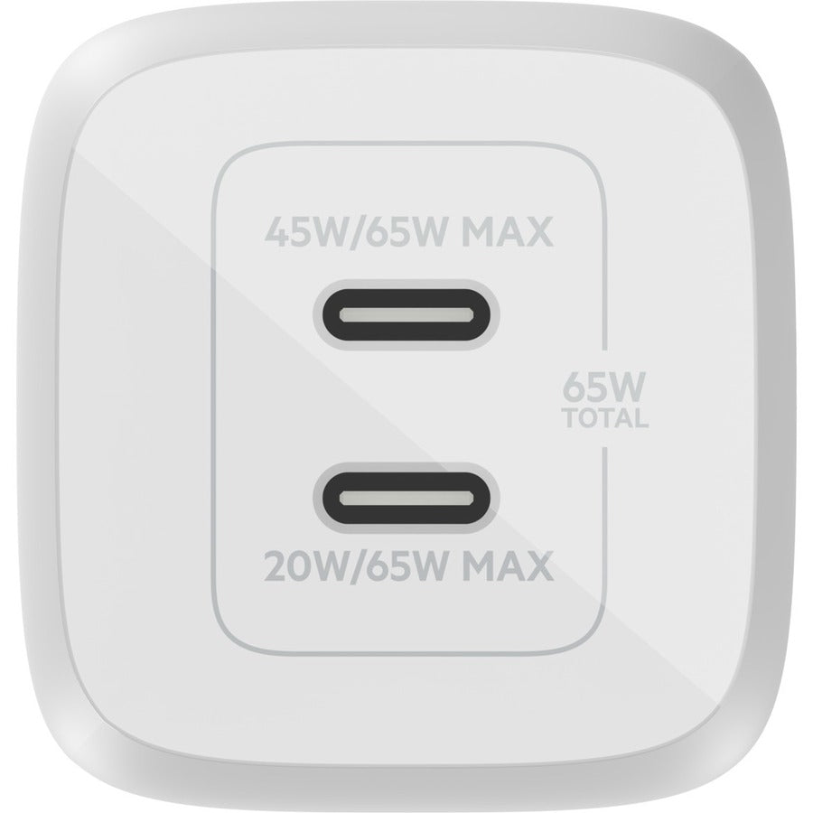 Belkin BoostCharge Pro 65W Dual USB-C GaN Wall Charger with PPS and USB-C to USB-C Cable