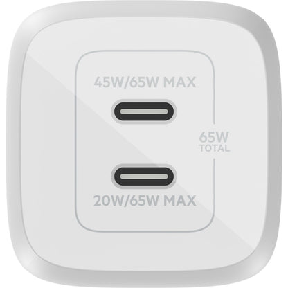Belkin BoostCharge Pro 65W Dual USB-C GaN Wall Charger with PPS and USB-C to USB-C Cable
