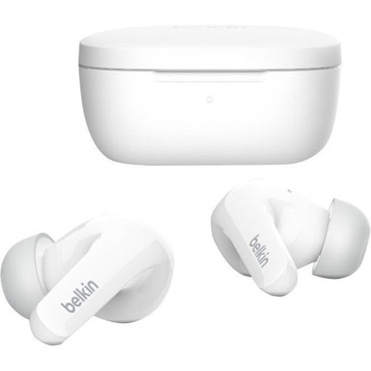 Belkin SOUNDFORM Flow Noise Cancelling Earbuds with Bluetooth 5.2 and Wireless Charging Case