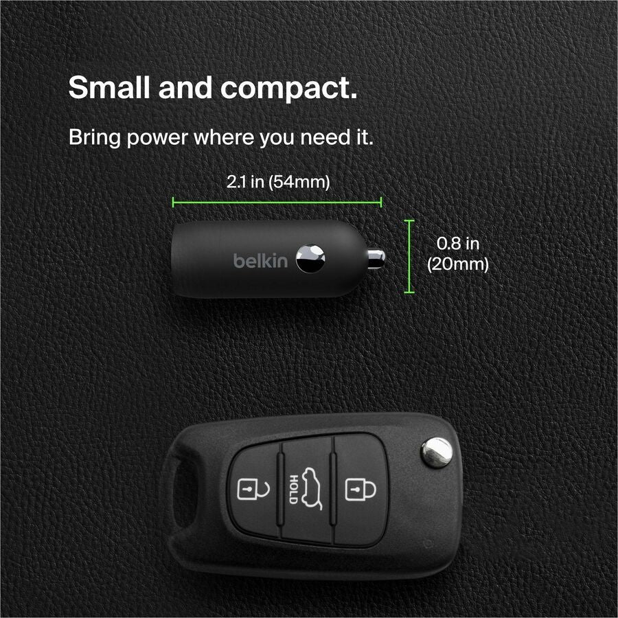 Belkin BoostCharge 30W USB-C Car Charger with USB-C Cable – Fast In-Car Charging for Samsung, iPhone, and More
