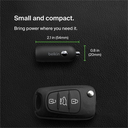 Belkin BoostCharge 30W USB-C Car Charger with USB-C Cable – Fast In-Car Charging for Samsung, iPhone, and More