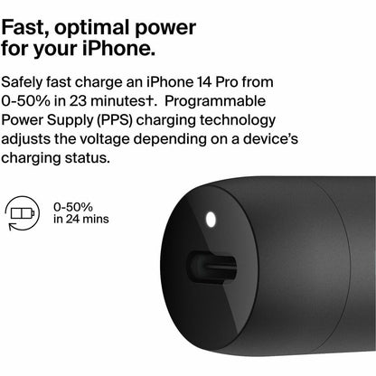 Belkin BoostCharge 30W USB-C Car Charger with USB-C Cable – Fast In-Car Charging for Samsung, iPhone, and More