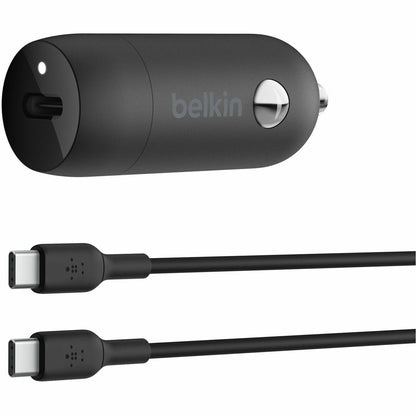 Belkin BoostCharge 30W USB-C Car Charger with USB-C Cable – Fast In-Car Charging for Samsung, iPhone, and More