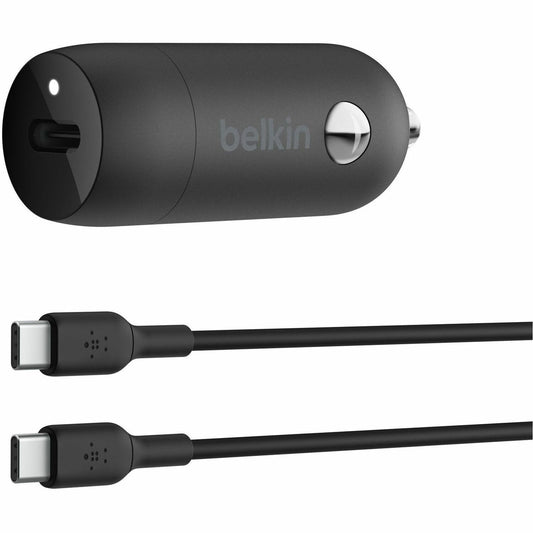 Belkin BoostCharge 30W USB-C Car Charger with USB-C Cable – Fast In-Car Charging for Samsung, iPhone, and More