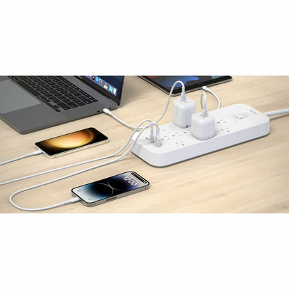 Belkin 12-Outlet Surge Protector Power Strip with USB-C and USB-A Ports, 6 ft Cord, 4000 Joules Surge Protection