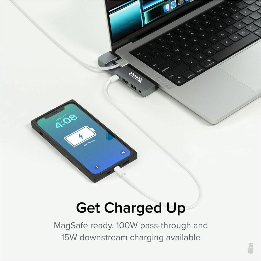 Plugable 5-in-1 USB-C Hub for MacBook Pro 14/16 and MacBook Air M2 – Expand Your Ports with Thunderbolt 4 and USB4 Compatibility
