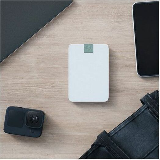 Seagate Ultra Touch STMA2000400 2TB Portable Hard Drive - Cloud White with USB-C Compatibility and Eco-Friendly Design