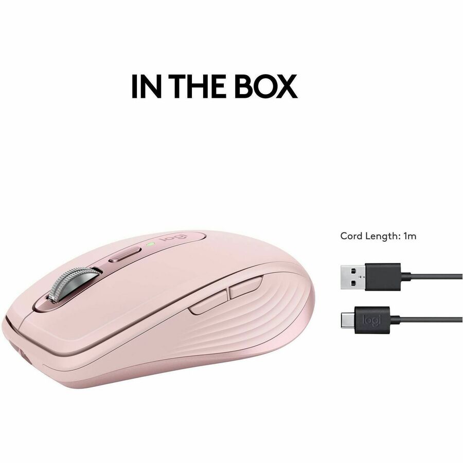 Logitech MX Anywhere 3S Wireless Bluetooth Mouse - Rose, Part Number 910-006927
