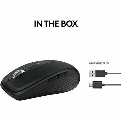 Logitech MX Anywhere 3S Compact Wireless Mouse with 8K DPI, Quiet Clicks, and Fast Scrolling in Black