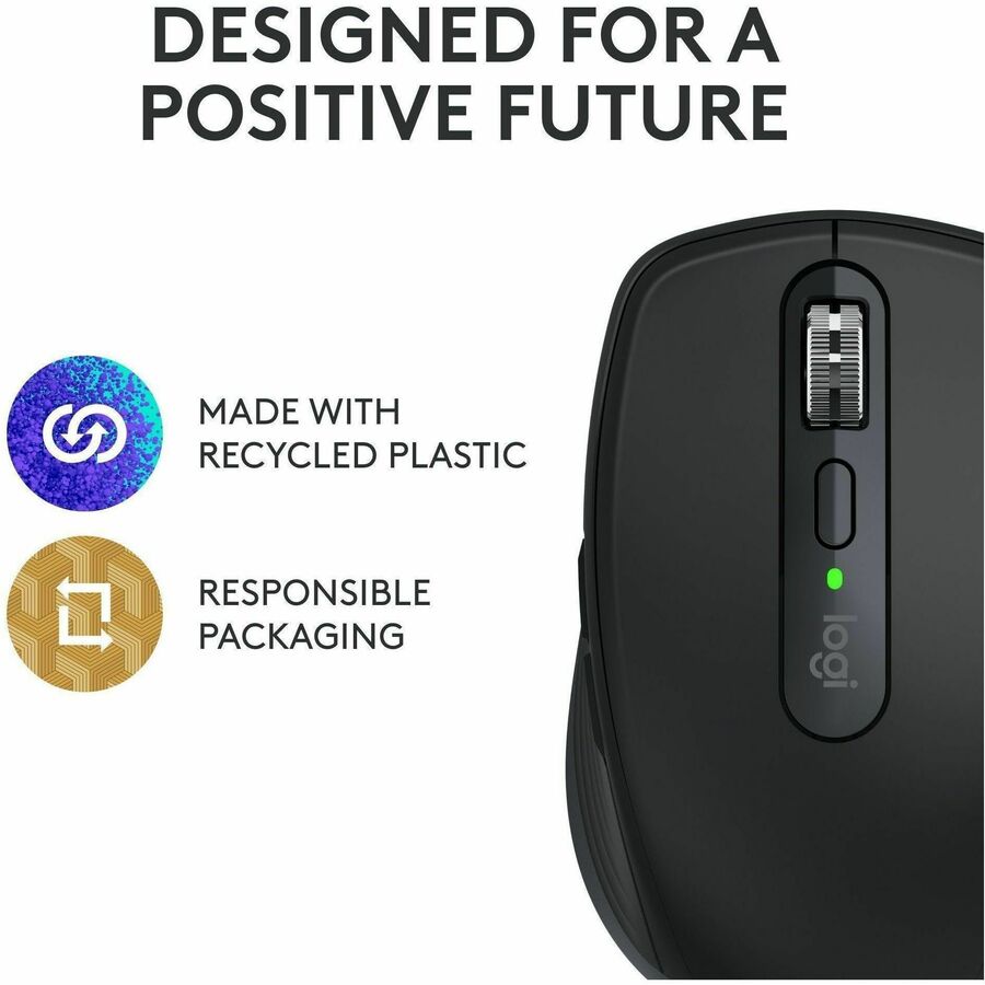 Logitech MX Anywhere 3S Compact Wireless Mouse with 8K DPI, Quiet Clicks, and Fast Scrolling in Black