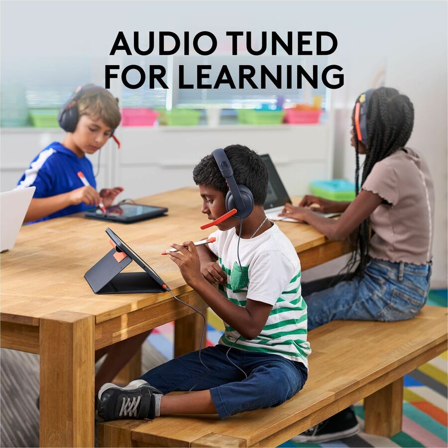 Logitech Zone Learn Headset with Noise Canceling Microphone and Adjustable Fit for Classroom Learning