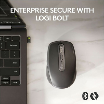 Logitech MX Anywhere 3S Wireless Mouse for Business – Bluetooth, Quiet Click, Secure Logi Bolt, Graphite
