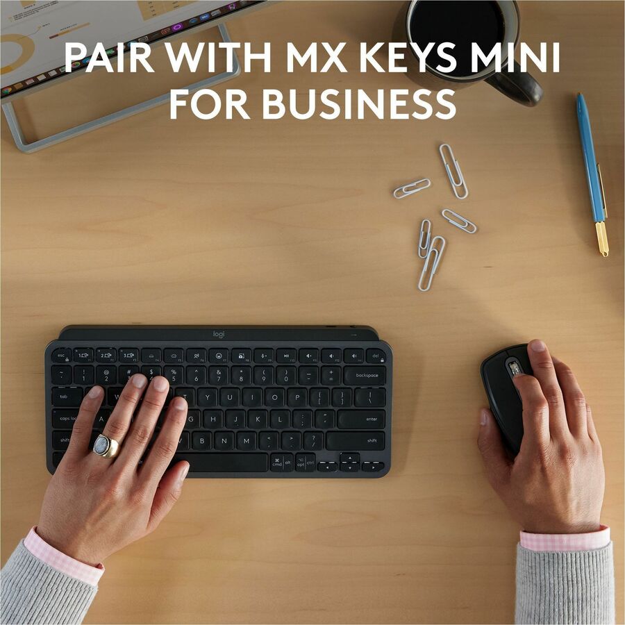 Logitech MX Anywhere 3S Wireless Mouse for Business – Bluetooth, Quiet Click, Secure Logi Bolt, Graphite