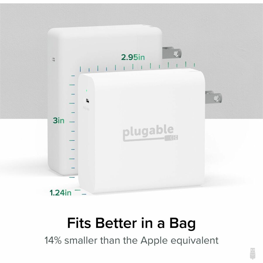 Plugable 140W USB-C GaN Wall Charger for Laptops, Tablets, and Phones