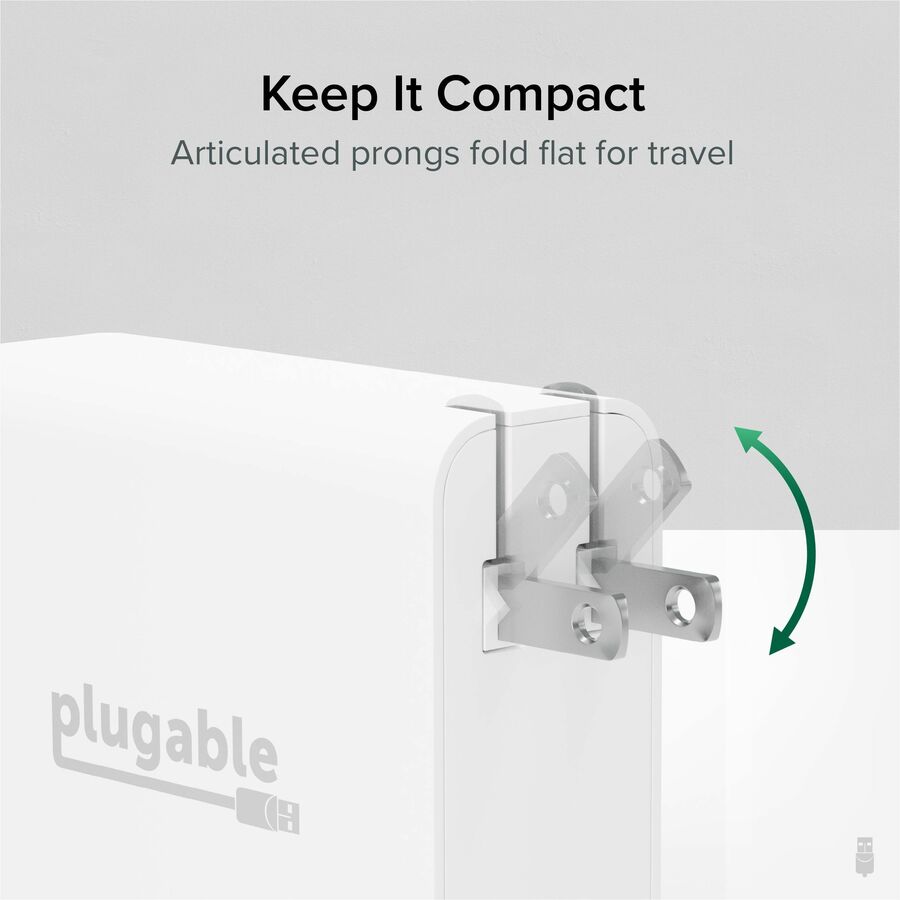 Plugable 140W USB-C GaN Wall Charger for Laptops, Tablets, and Phones