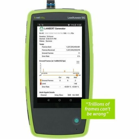 NetAlly LinkRunner 10G Advanced Ethernet Tester LR10G-100 Kit for 10 Gigabit Network Testing and Troubleshooting