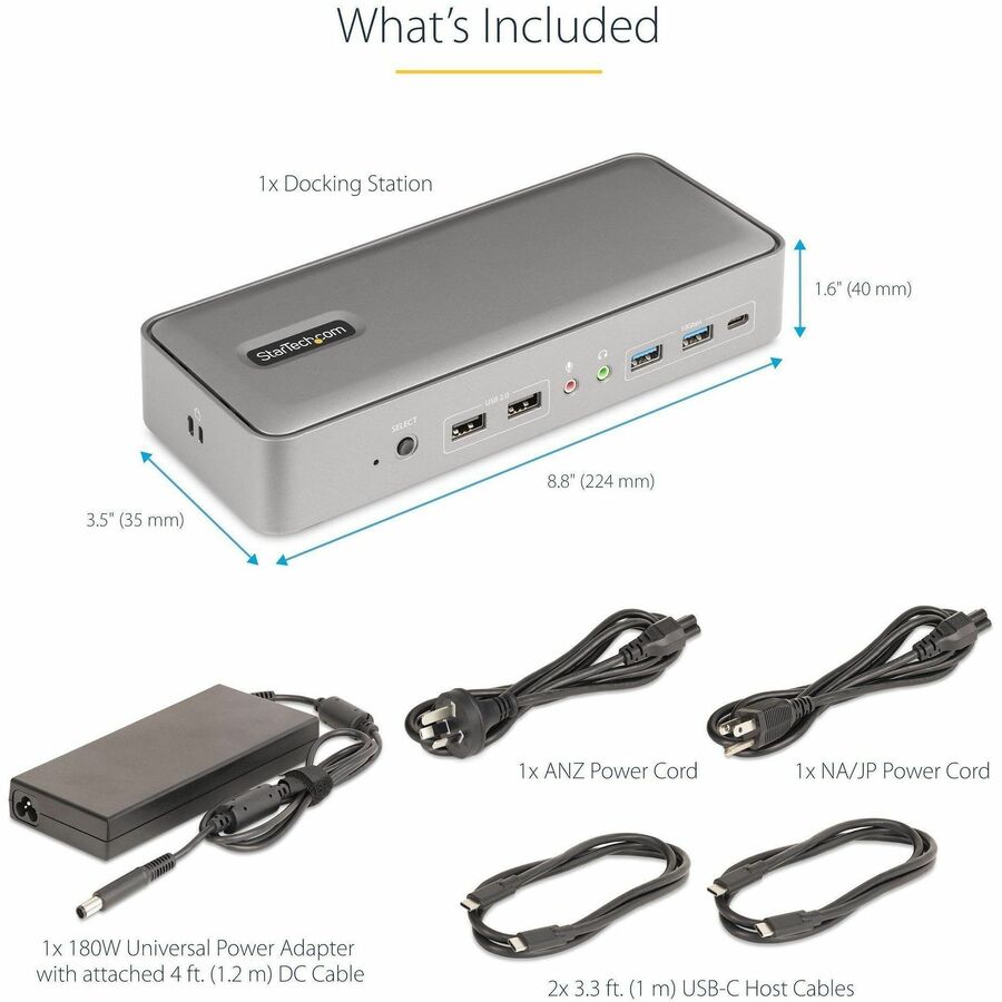 StarTech.com Dual-Laptop USB-C KVM Docking Station with Dual 4K DisplayPort, 7 USB Ports, and Gigabit Ethernet