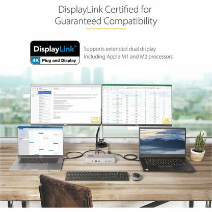 StarTech.com Dual-Laptop USB-C KVM Docking Station with Dual 4K DisplayPort, 7 USB Ports, and Gigabit Ethernet