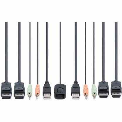 StarTech.com C2-DD46-UA2-CBL-KVM Dual 4K 60Hz DisplayPort KVM Switch with USB and Audio