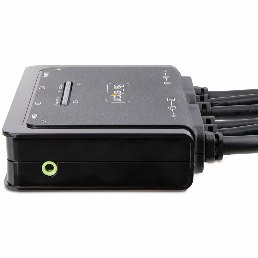 StarTech.com C2-DD46-UA2-CBL-KVM Dual 4K 60Hz DisplayPort KVM Switch with USB and Audio