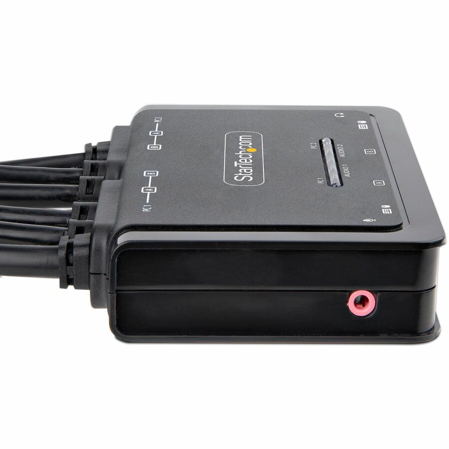 StarTech.com C2-DD46-UA2-CBL-KVM Dual 4K 60Hz DisplayPort KVM Switch with USB and Audio