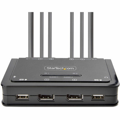 StarTech.com C2-DD46-UA2-CBL-KVM Dual 4K 60Hz DisplayPort KVM Switch with USB and Audio