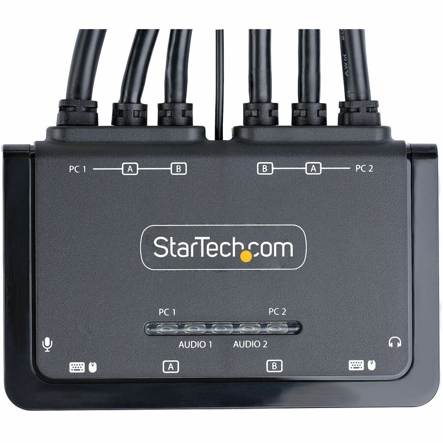 StarTech.com C2-DD46-UA2-CBL-KVM Dual 4K 60Hz DisplayPort KVM Switch with USB and Audio