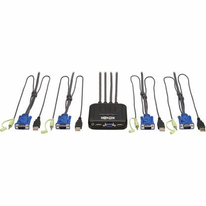 Eaton Tripp Lite Series 4-Port VGA KVM Switch with Built-In VGA, USB & Audio Cables (Part B032-VUA4)