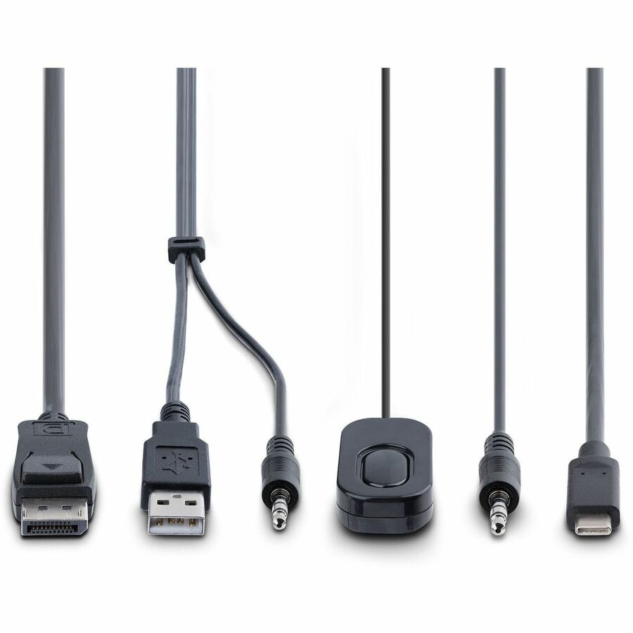 StarTech.com 2-Port Hybrid USB-C DisplayPort KVM Switch with 4K 60Hz Support and Integrated Cables