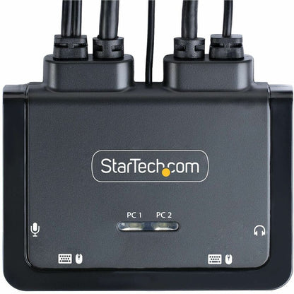 StarTech.com 2-Port Hybrid USB-C DisplayPort KVM Switch with 4K 60Hz Support and Integrated Cables
