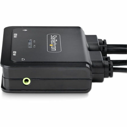 StarTech.com 2-Port Hybrid USB-C DisplayPort KVM Switch with 4K 60Hz Support and Integrated Cables