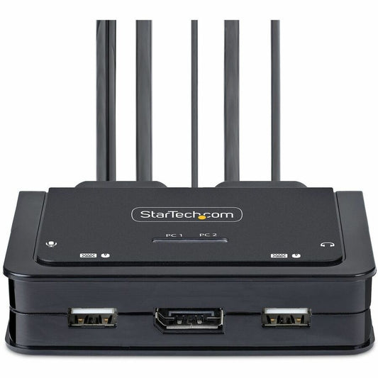 StarTech.com 2-Port USB-C KVM Switch with 4K 60Hz DisplayPort Output - Compact, Bus-Powered
