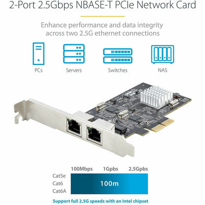 StarTech.com 2-Port 2.5GBase-T PCIe Network Adapter Card - Intel I225-V Dual Ethernet Ports