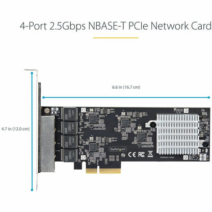 StarTech.com 4-Port 2.5GBASE-T PCIe Network Card with Intel I225-V - Quad Ethernet Adapter for Servers & PCs
