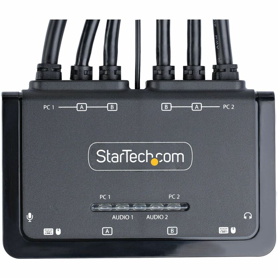 StarTech.com 2-Port Dual-Monitor HDMI KVM Switch with 4K at 60Hz Support and Integrated Cables