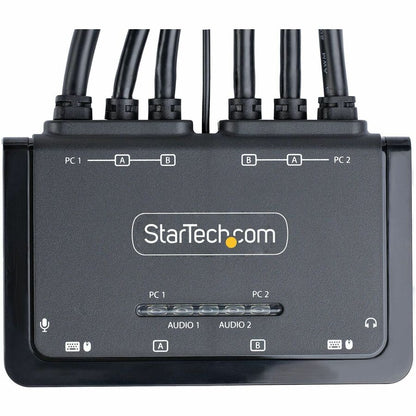 StarTech.com 2-Port Dual-Monitor HDMI KVM Switch with 4K at 60Hz Support and Integrated Cables