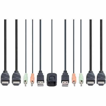 StarTech.com 2-Port Dual-Monitor HDMI KVM Switch with 4K at 60Hz Support and Integrated Cables