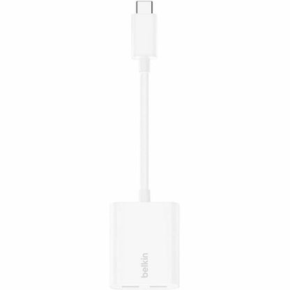 Belkin RockStar USB-C Audio + Charge Adapter F7U081BTWH – Dual Port USB-C Charger and Audio Output for Smartphones, Tablets, and Notebooks