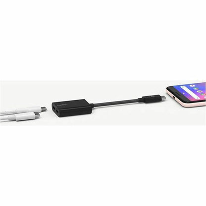 Belkin RockStar USB-C Audio + Charge Adapter F7U081BTWH – Dual Port USB-C Charger and Audio Output for Smartphones, Tablets, and Notebooks