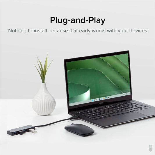 Plugable USB3-HUB4A 4-Port USB 3.0 Hub for Laptop and Desktop Devices